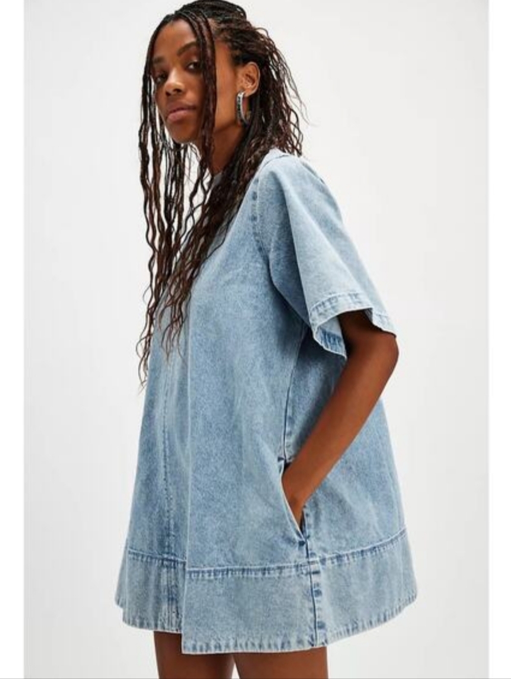 NWT Harlow Mini Dress By Free People Medium Ocean Blue